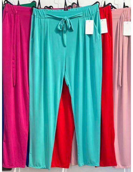 Pantalón lycra lazada en cintura talla grande