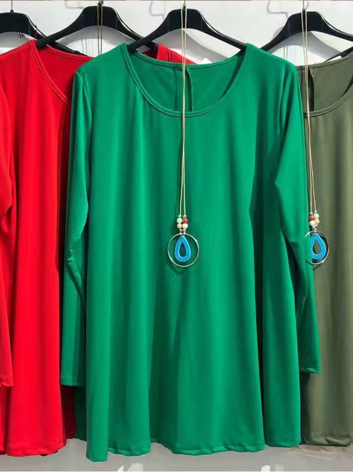 Blusa in lycra con colletto di grandi dimensioni