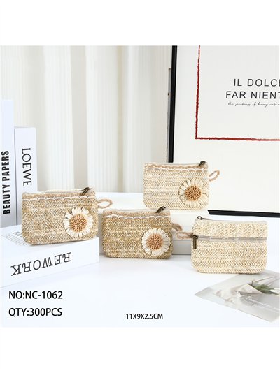 Monedero efecto rafia flor margarita 2