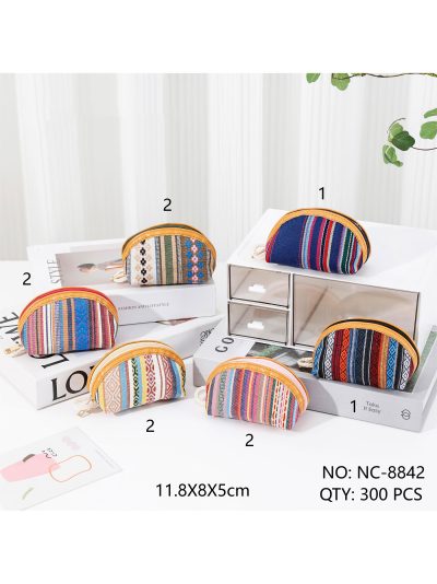 Monedero media luna boho de tela 2