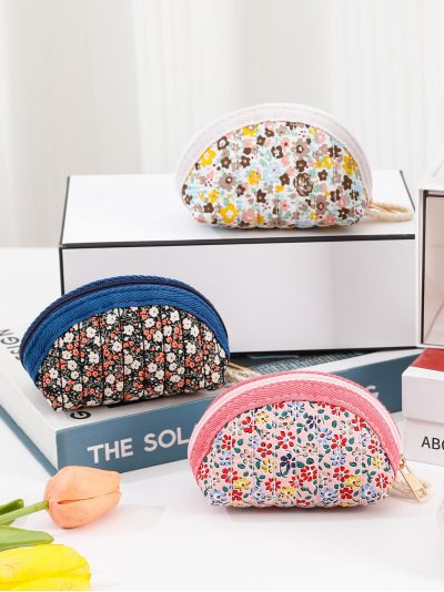 Monedero media luna estampado floral