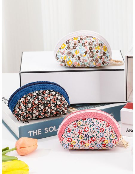 Monedero media luna estampado floral