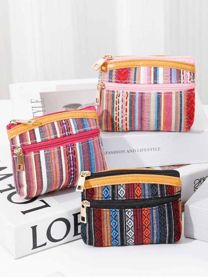 Monedero boho de doble cremallera