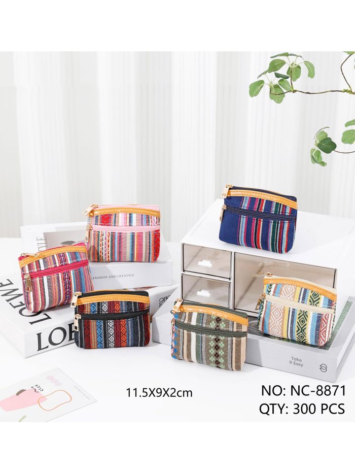 Monedero boho de doble cremallera