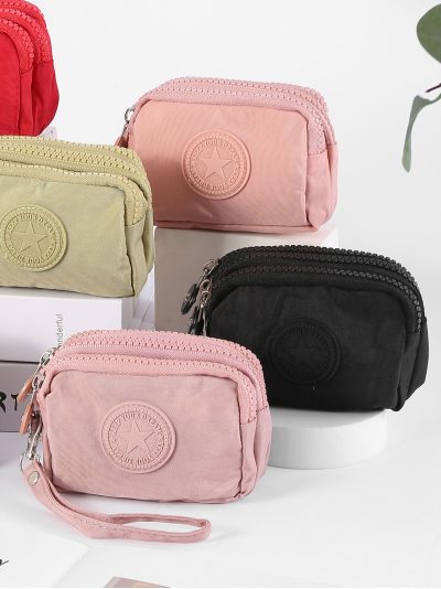 Monedero de tela doble cremallera