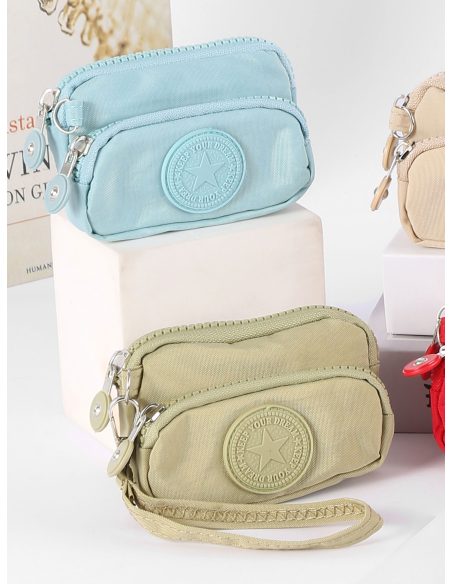 Portefeuille compact en tissu avec poche avant