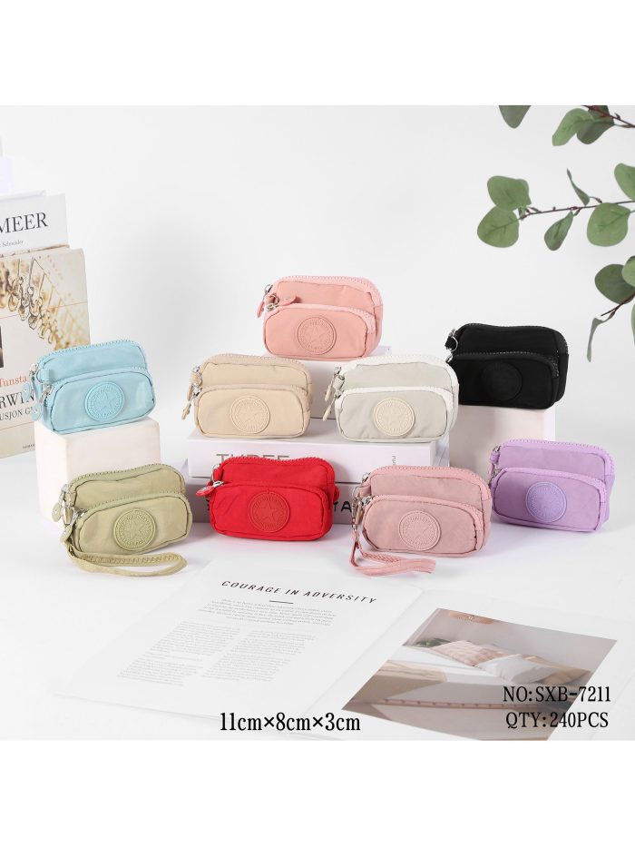 Portefeuille compact en tissu avec poche avant