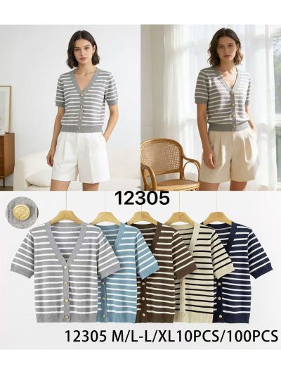 Cárdigan rayas botones dorados 2