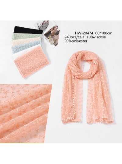 Fular bordado floral encaje 2