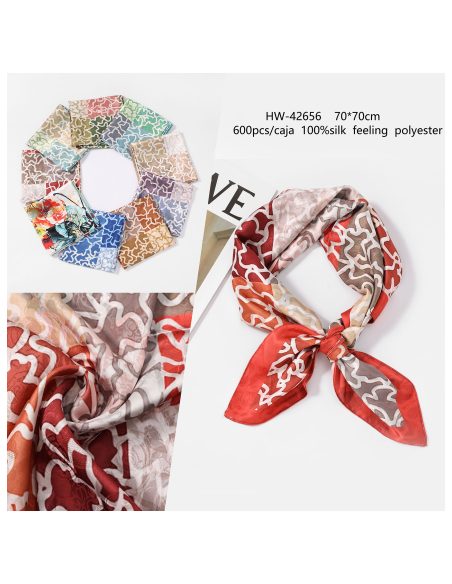 Pañuelo cuadrado estampado efecto seda