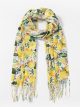 Sciarpa con stampa di limoni e frange