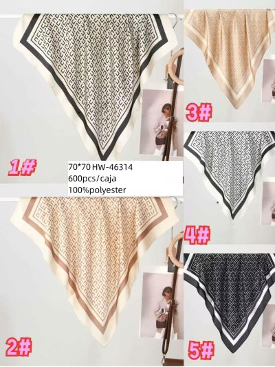 lenço quadrado geométrico de cetim 2