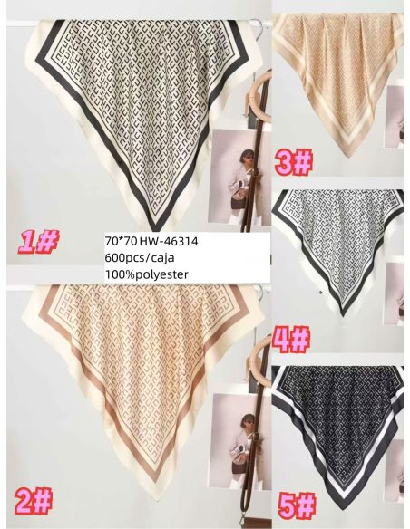 lenço quadrado geométrico de cetim