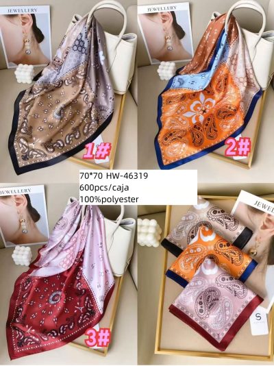 Pañuelo cuadrado satinado paisley 2