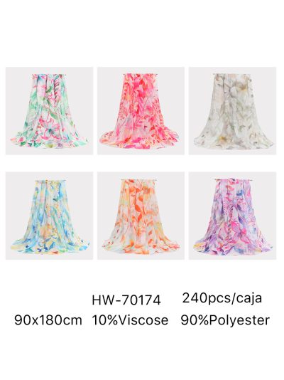 Fular estampado floral acuarela 2