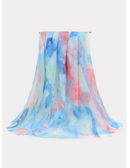 Fular estampado acuarela multicolor