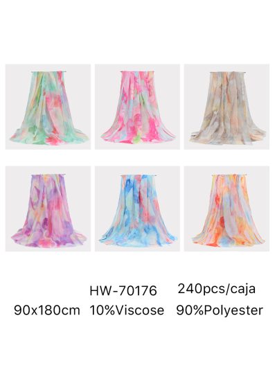 Fular estampado acuarela multicolor 2