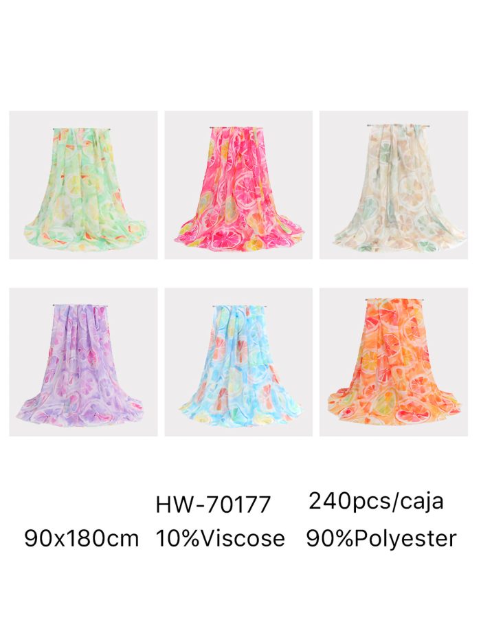 Sciarpa con stampa di agrumi