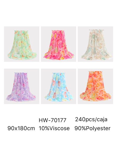 Sciarpa con stampa di agrumi