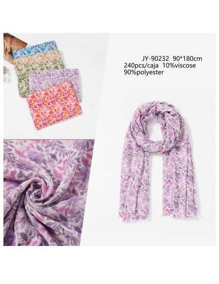 Fular hojas brillo dorado