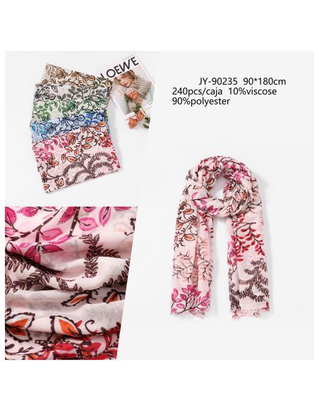 Fular botánico brillo dorado