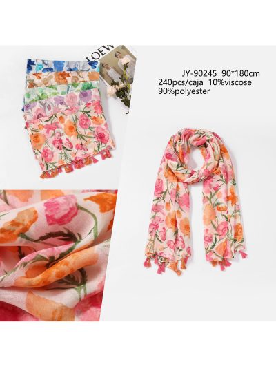 Fular floral borlas 2