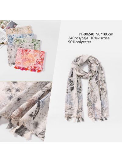 Lenço tropical com franjas 2