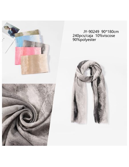 Lenço com degradê de glitter dourado