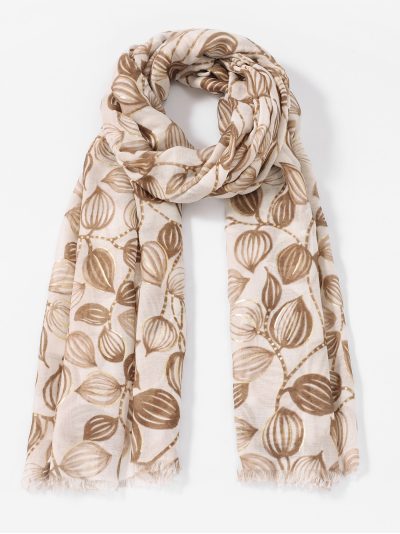 Fular hojas brillo dorado