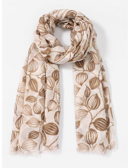 Fular hojas brillo dorado