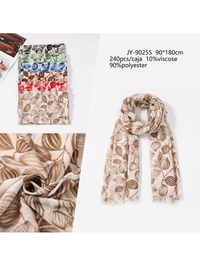 Fular hojas brillo dorado