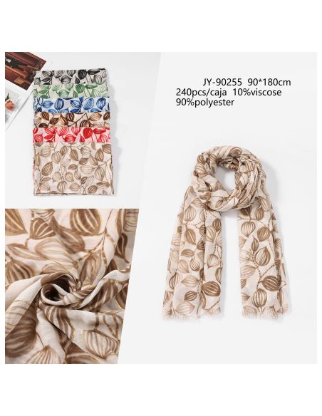 Fular hojas brillo dorado