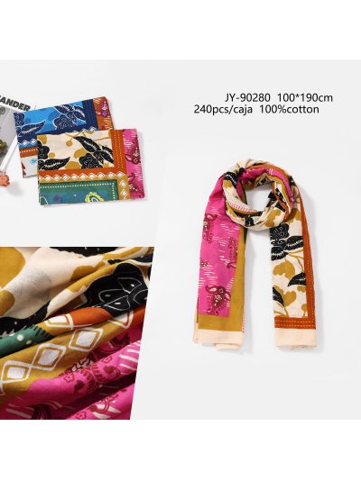 Fular patchwork boho de algodón 2