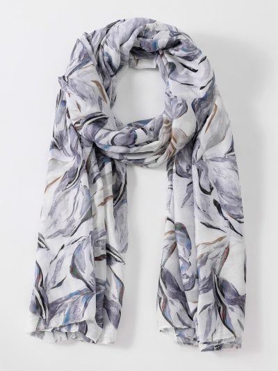 Fular hojas acuarela