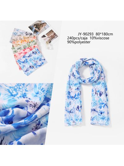 Fular flores acuarela 2