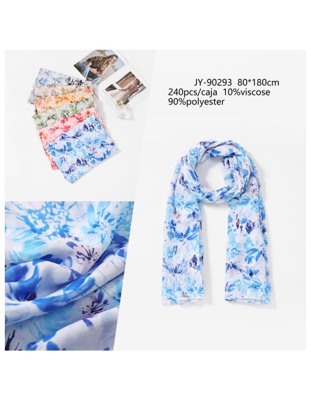 Fular flores acuarela