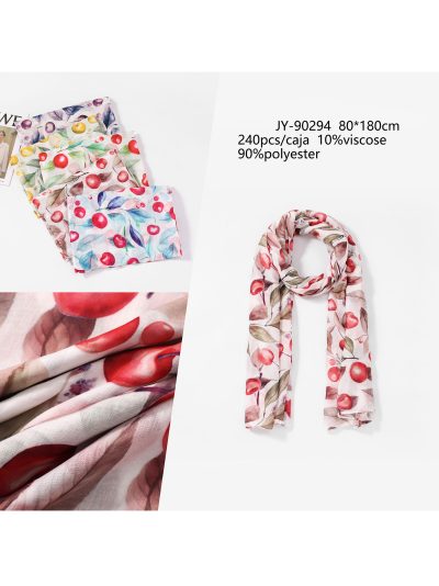 Fular cerezas acuarela 2