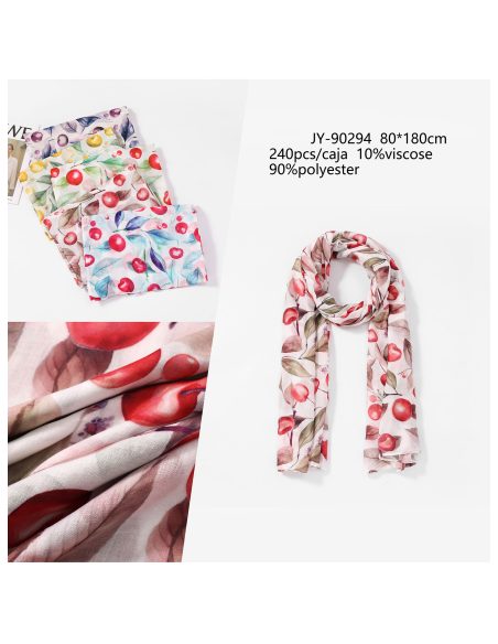 Fular cerezas acuarela