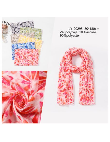 Fular floral efecto crayón