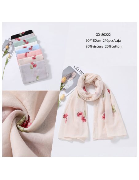 Fular bordado cachemir