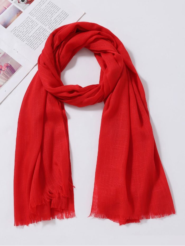 Fular liso efecto lino