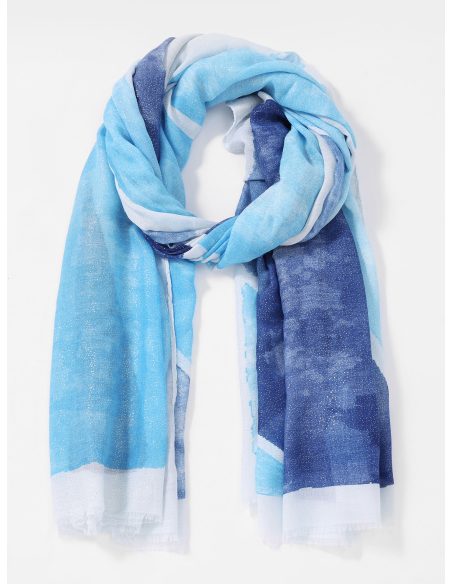 Fular geométrico brillo dorado