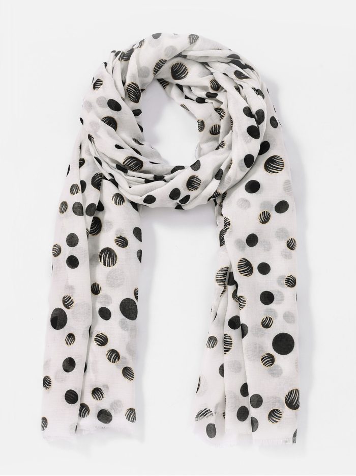 Fular lunares brillo dorado