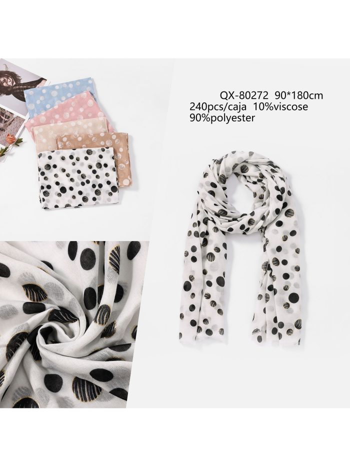 Fular lunares brillo dorado