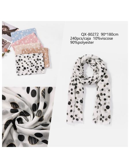 Fular lunares brillo dorado