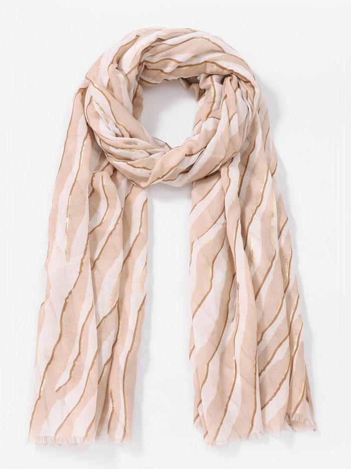 Fular zebra brillo dorado