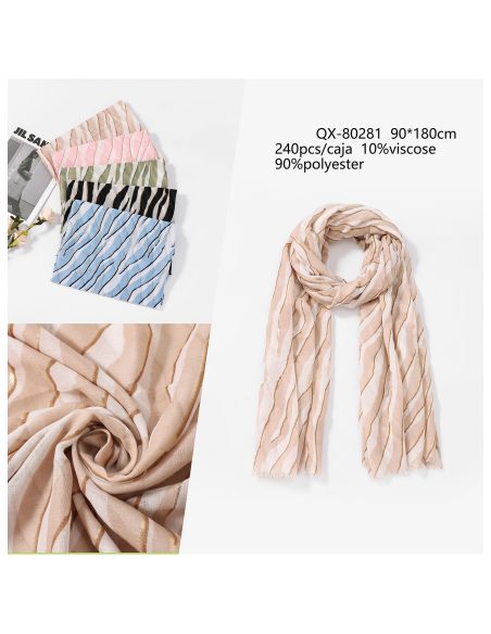 Fular zebra brillo dorado