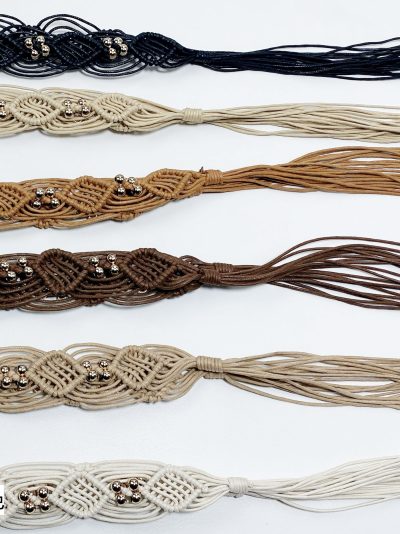 Makramee-Gürtel mit Fransen und Perlen 2