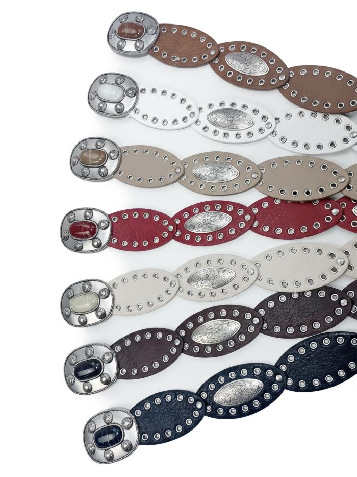 Cinturón boho discos ovalados y ojales