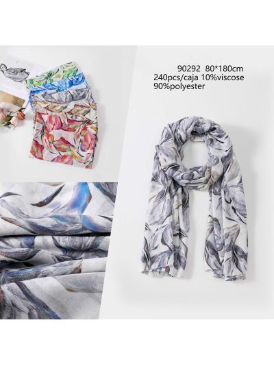 Fular hojas acuarela 2